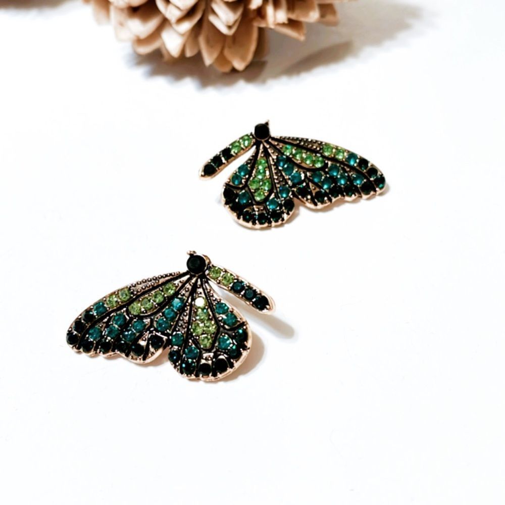 Butterfly stud earrings M8 - Picture 2 of 5